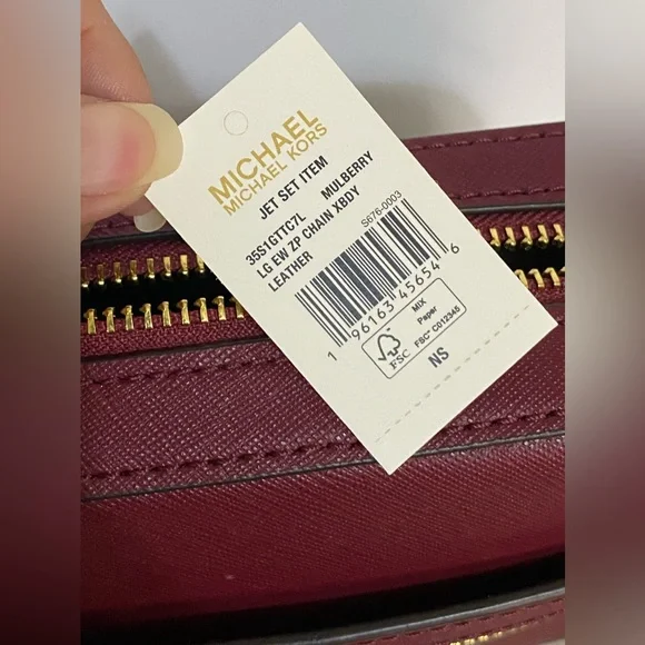 Michael Kors Jet Set Burgundy Crossbody Bag